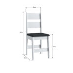 Cadeira MDF Branca com o Assento Preto medidas Lilies Moveis