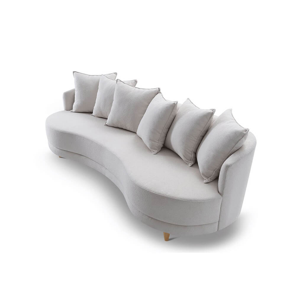 Sofa Classico Com Pes Amadeirados Branco Lilies Moveis